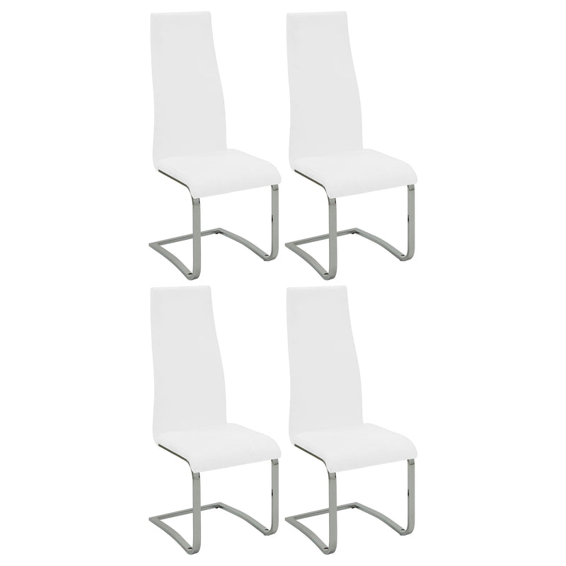 Montclair High Back Dining Chairs Black and Chrome (Set of 4) image