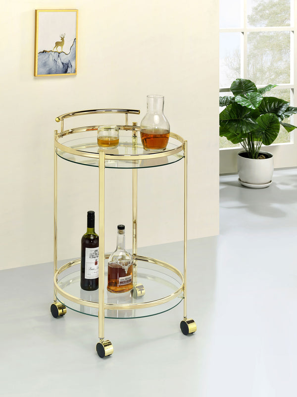 Chrissy 2-tier Round Glass Bar Cart image