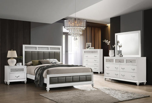Barzini 5-piece Queen Panel Bedroom Set White image