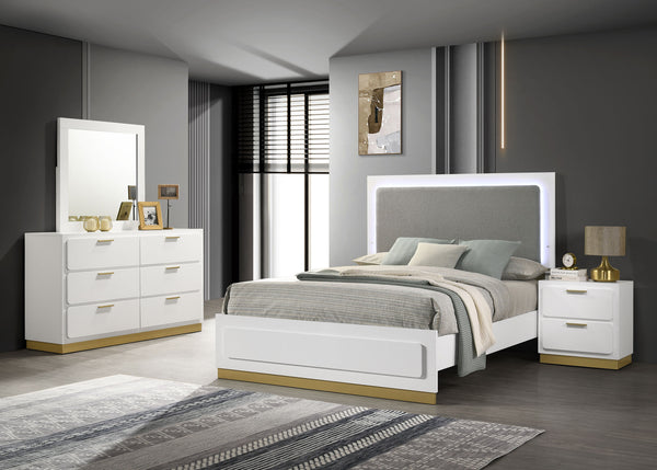 Caraway 4 Pc & Pc E.King, Cal.King, & Queen Bedroom Set Black & White