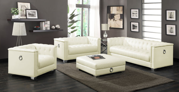 Chaviano 4-piece Upholstered Tufted Sofa Set Pearl White image
