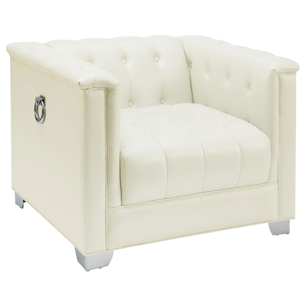Chaviano Tufted Upholstered Chair Pearl White image