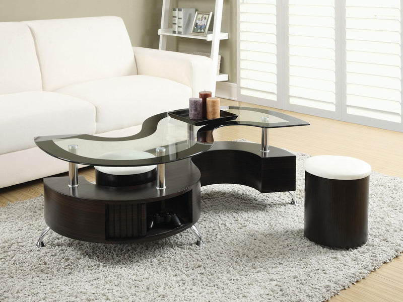Buckley 3-piece Coffee Table and Stools Set Cappuccino image