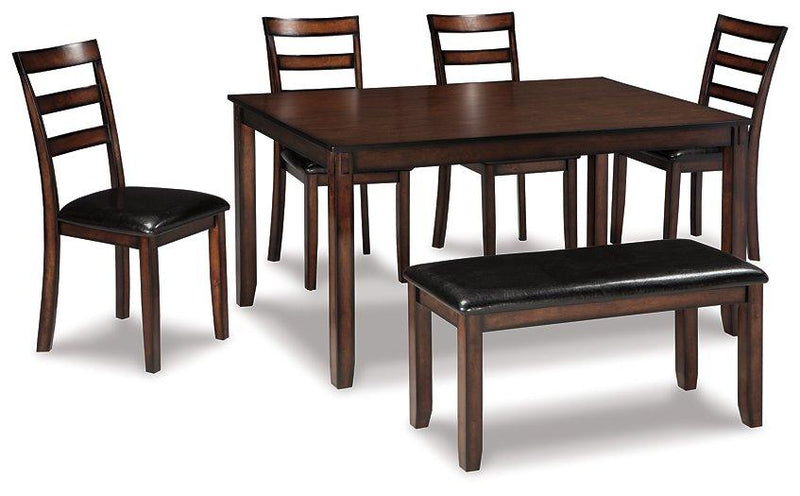 Coviar Dining Table and Chairs with Bench (Set of 6)