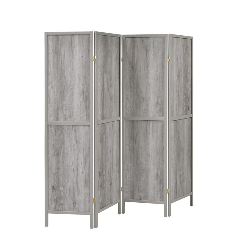 Deepika 4-panel Folding Screen Grey Driftwood