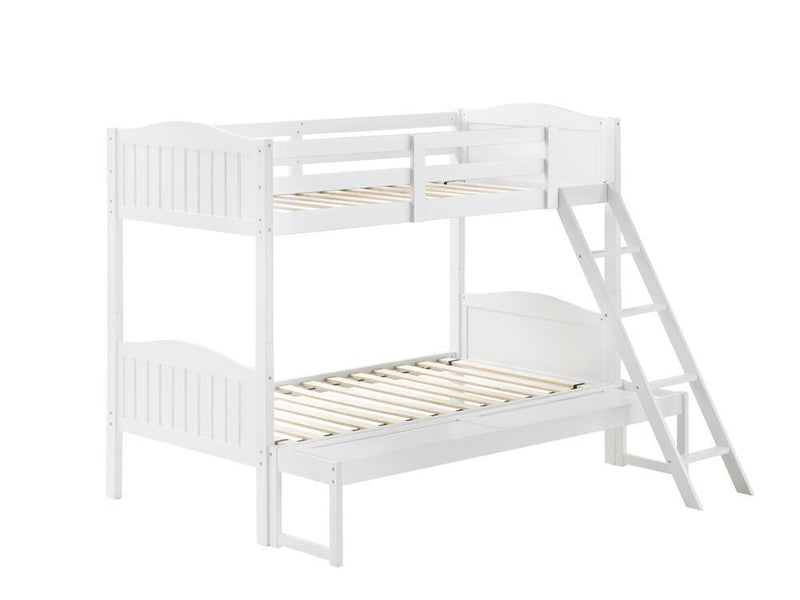405054WHT TWIN/FULL BUNK BED