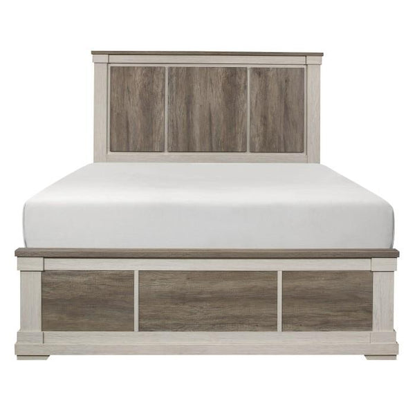 Arcadia King Panel Bed in White & Weathered Gray 1677K-1EK