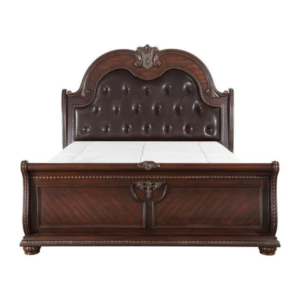 Cavalier King Sleigh Bed in Dark Cherry 1757K-1EK