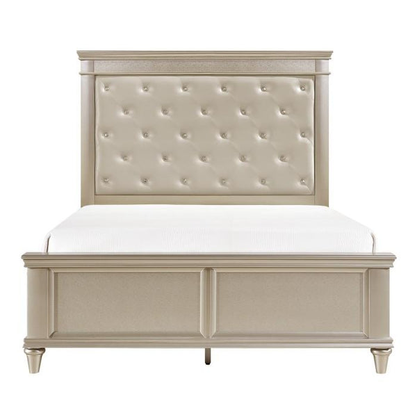 Celandine Queen Panel Bed in Pearl/Silver 1928-1
