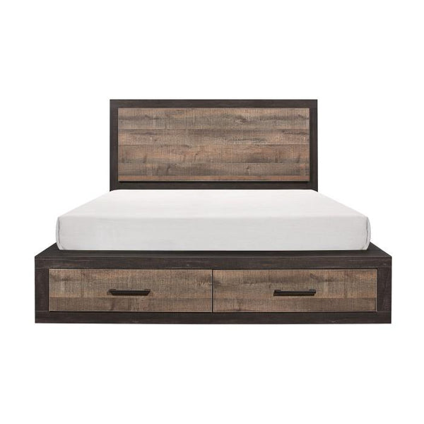 Miter (3)California King Platform Bed with Footboard Storage