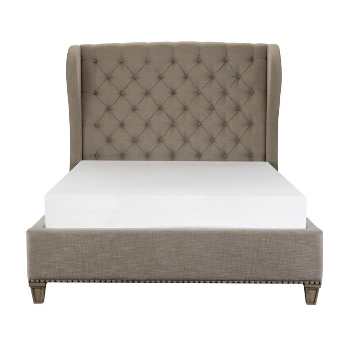 Vermillion Queen Upholstered Panel Bed in Gray 5442-1