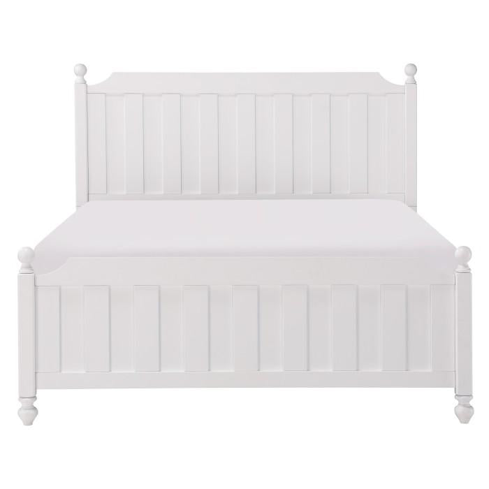 Wellsummer Queen Panel Bed in White 1803W-1