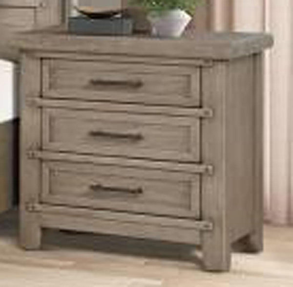 New Classic Furniture Fairfax 3 Drawer Nightstand in Driftwood image