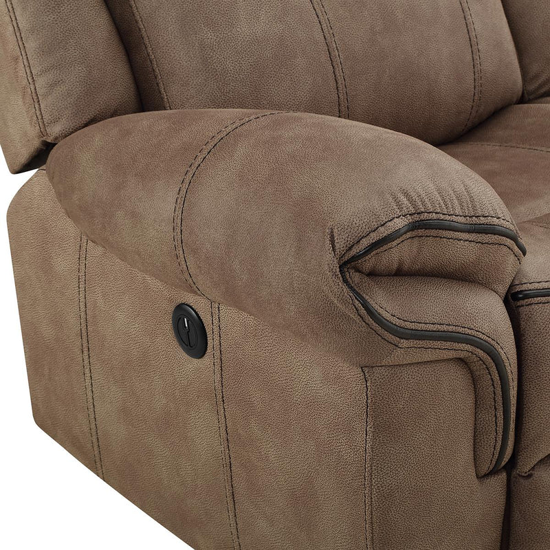 New Classic Furniture Harley Sofa with Dual Recliner in Light Brown