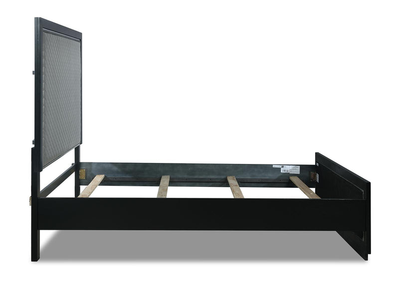 New Classic Furniture Luxor California King Panel Bed in Black/Silver