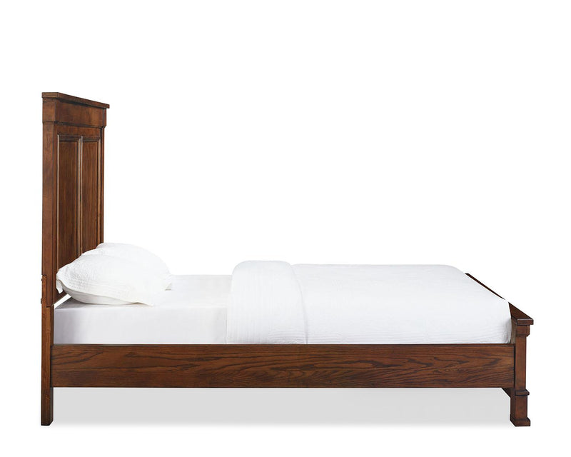 New Classic Furniture Providence King Panel Bed in Dark Oak