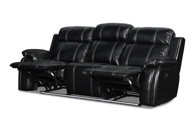 New Classic Fusion Dual Recliner Sofa in Black