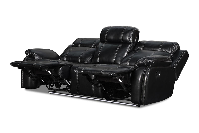 New Classic Fusion Dual Recliner Sofa in Black