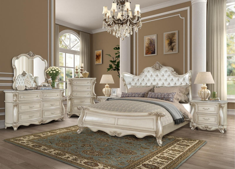 New Classic Furniture Monique Dresser w/ Marble Top in Pearl